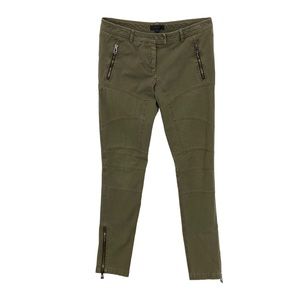 BELSTAFF Pants Slim Leg Ankle Zip Green